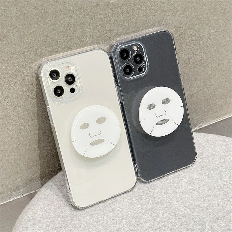 「iPhone」Simple Lucency Soft Cover With Mask Holderphone accessories - Three Fleas