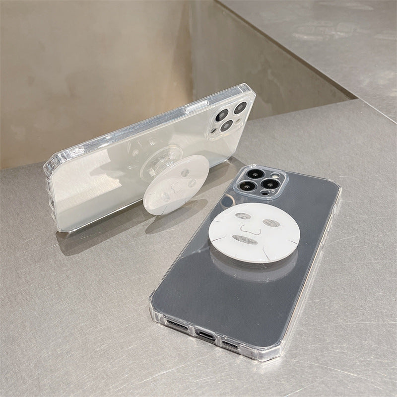 「iPhone」Simple Lucency Soft Cover With Mask Holderphone accessories - Three Fleas