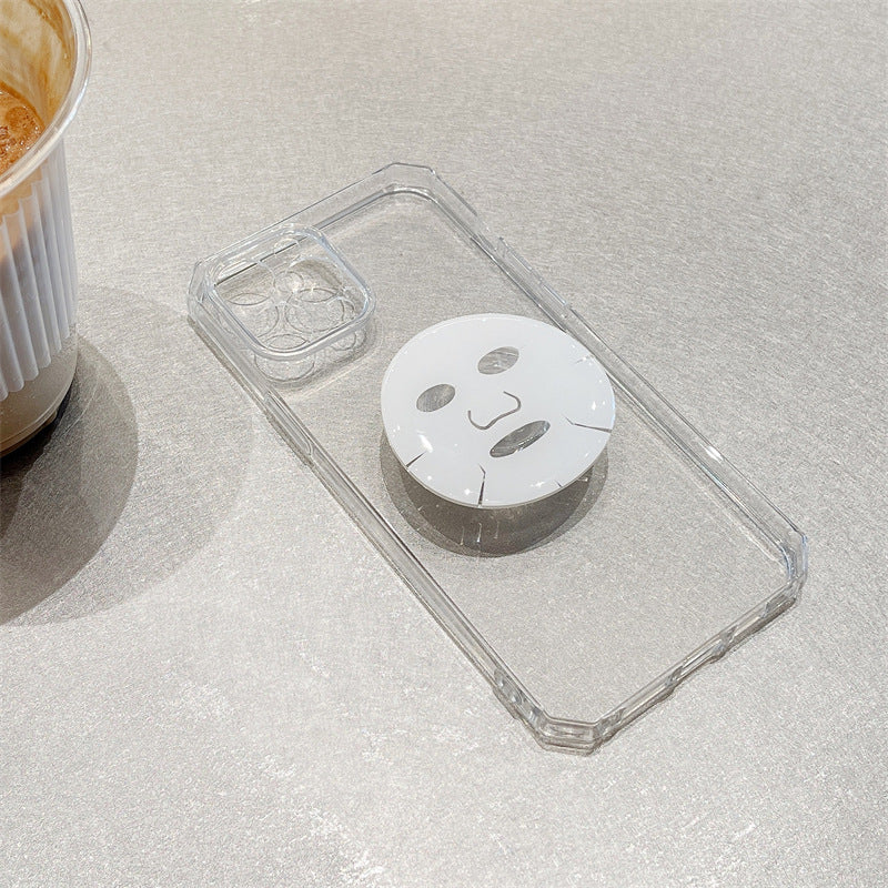 「iPhone」Simple Lucency Soft Cover With Mask Holderphone accessories - Three Fleas