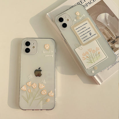 「iPhone」Simple and Original Hand-painted Flowers iPhone Shellphone accessories - Three Fleas