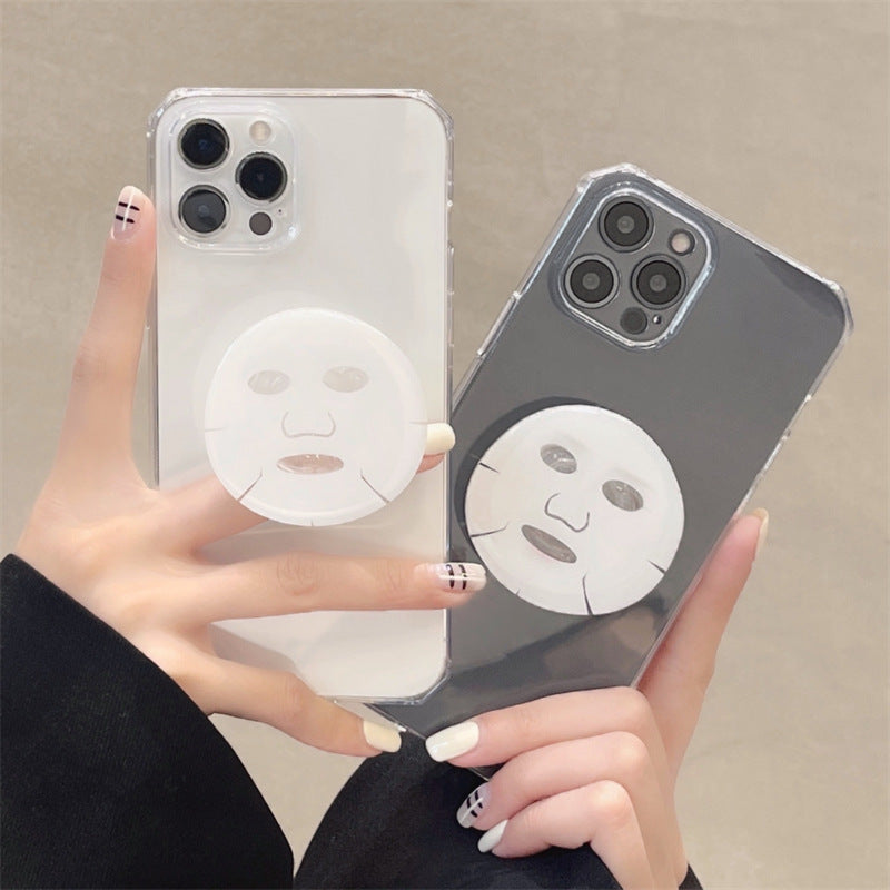 「iPhone」Simple Lucency Soft Cover With Mask Holderphone accessories - Three Fleas