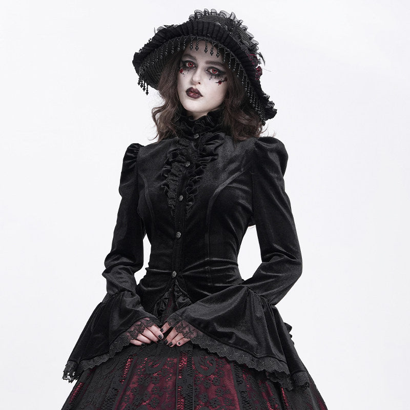 Velvet Tailcoat Gothic Blouse - DF03CB