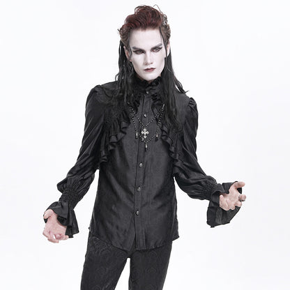 High-Neck Ruffle Men's Shirt - DF21CS