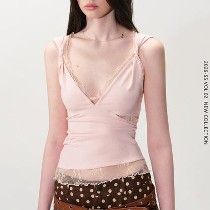 Lace Trim Layered Top