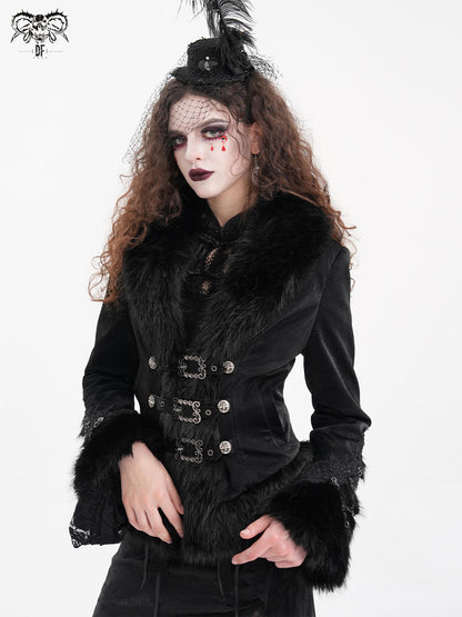 Leather-Look Cropped Jacket - DF05DJ