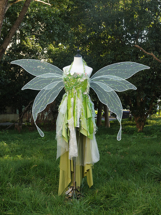 Forest Fairy Dress and Wings - TTS02EN | Apparel | Three Fleas