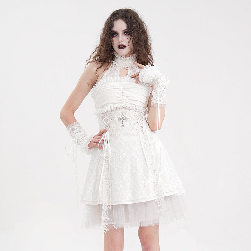 Halter-Neck Lolita Dress and Gloves - DF01EZ