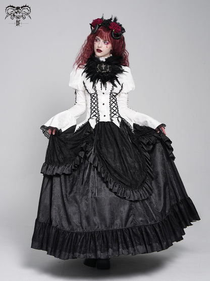 Heart Jacquard Gothic Blouse - DF02GH