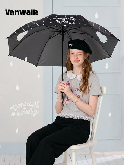 Angel Print Folding Umbrella