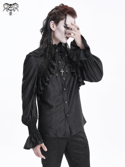 High-Neck Ruffle Men's Shirt - DF21CS