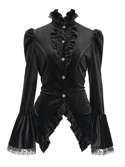 Velvet Tailcoat Gothic Blouse - DF03CB