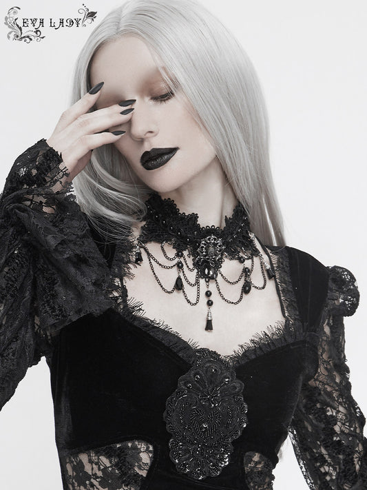 Spiderweb Gothic Choker - DF09CC | Necklace | Three Fleas