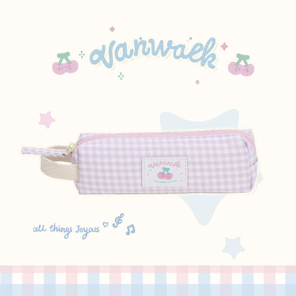 Gingham Zip Pencil Case