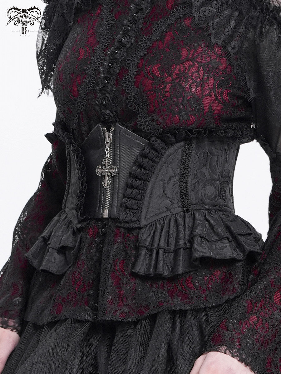 Rose Jacquard Corset Belt - DF04HP