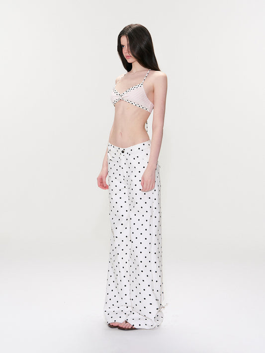 Polka Dot Wide-Leg Pants - TNM07IJ | Pants | Three Fleas
