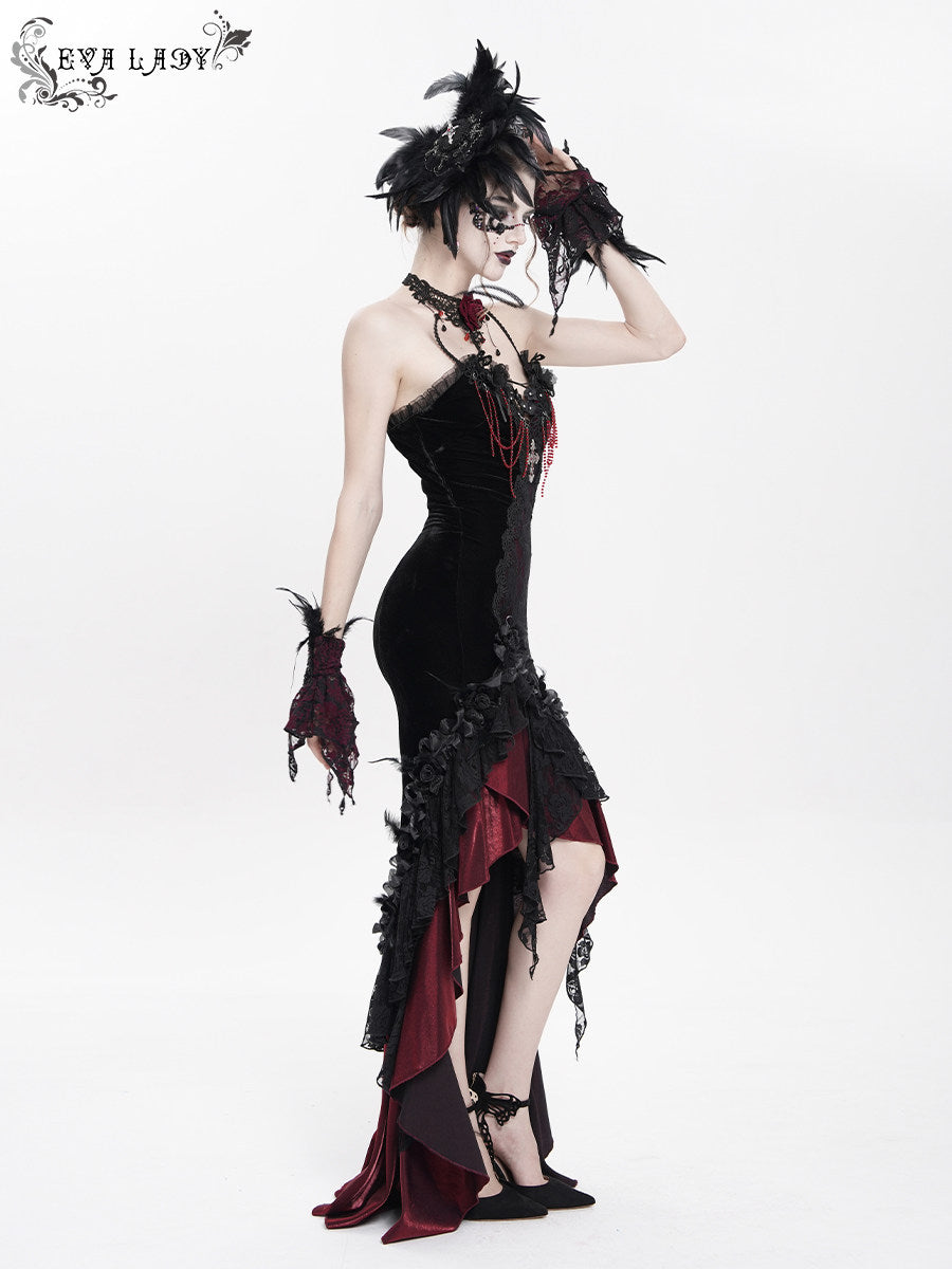 Beaded Train Mermaid Dress - DF06IX