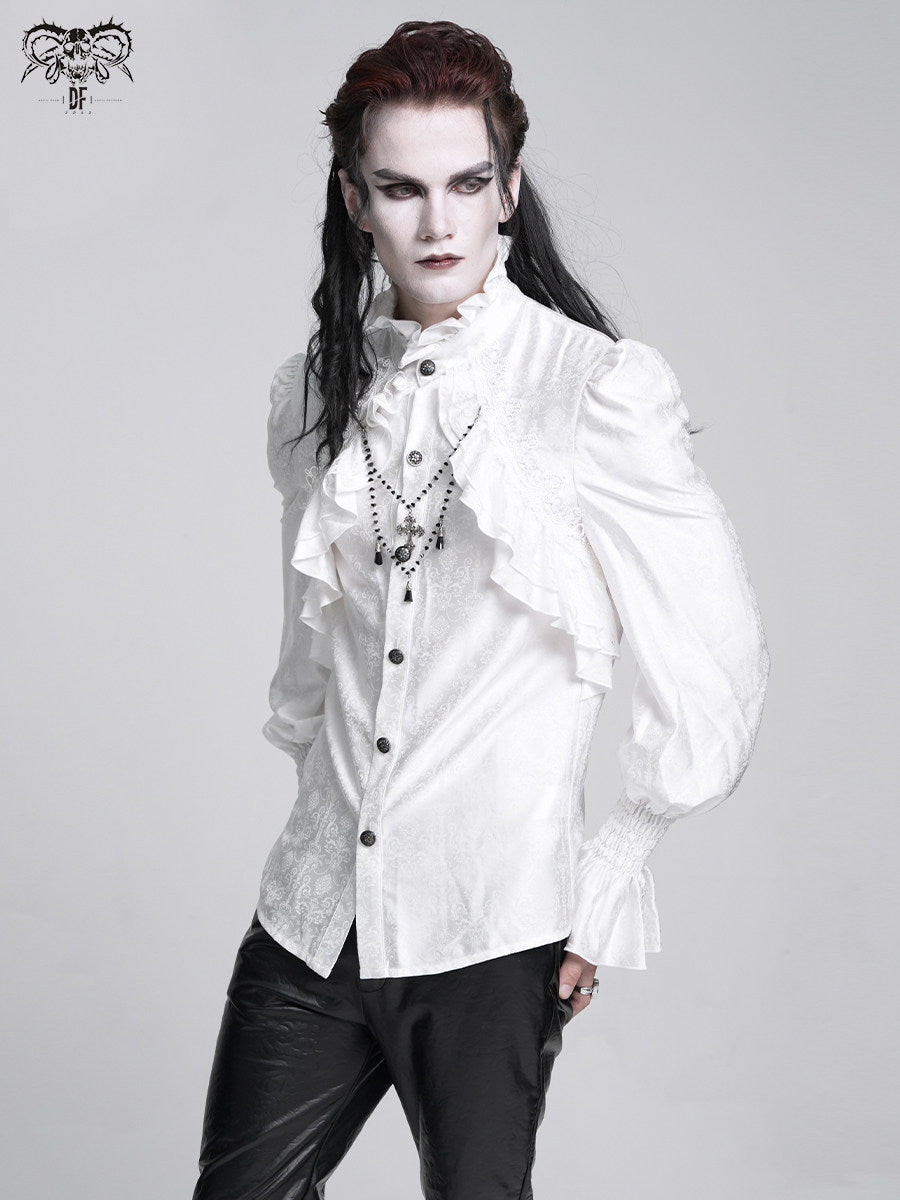High-Neck Ruffle Men's Shirt - DF21CS