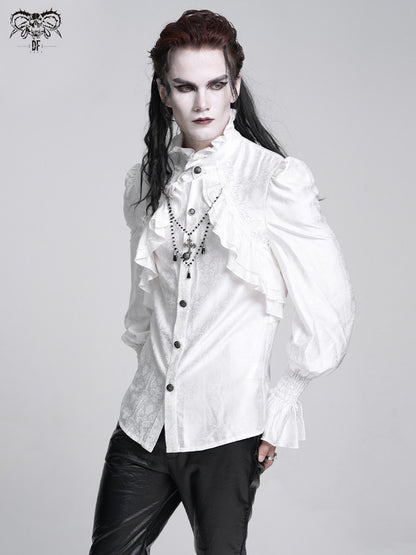 High-Neck Ruffle Men's Shirt - DF21CS