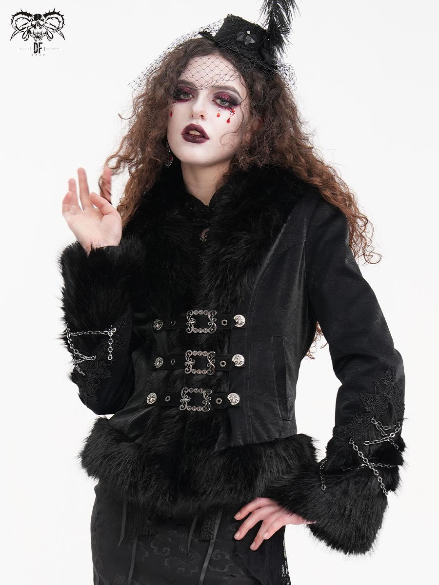 Leather-Look Cropped Jacket - DF05DJ
