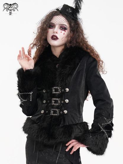 Leather-Look Cropped Jacket - DF05DJ