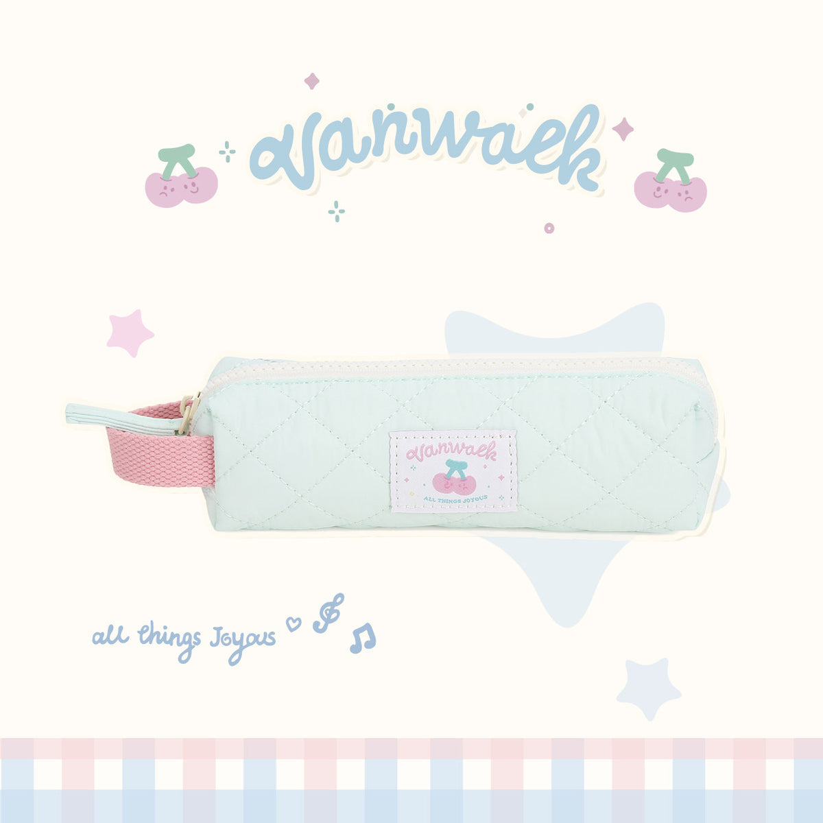 Gingham Zip Pencil Case