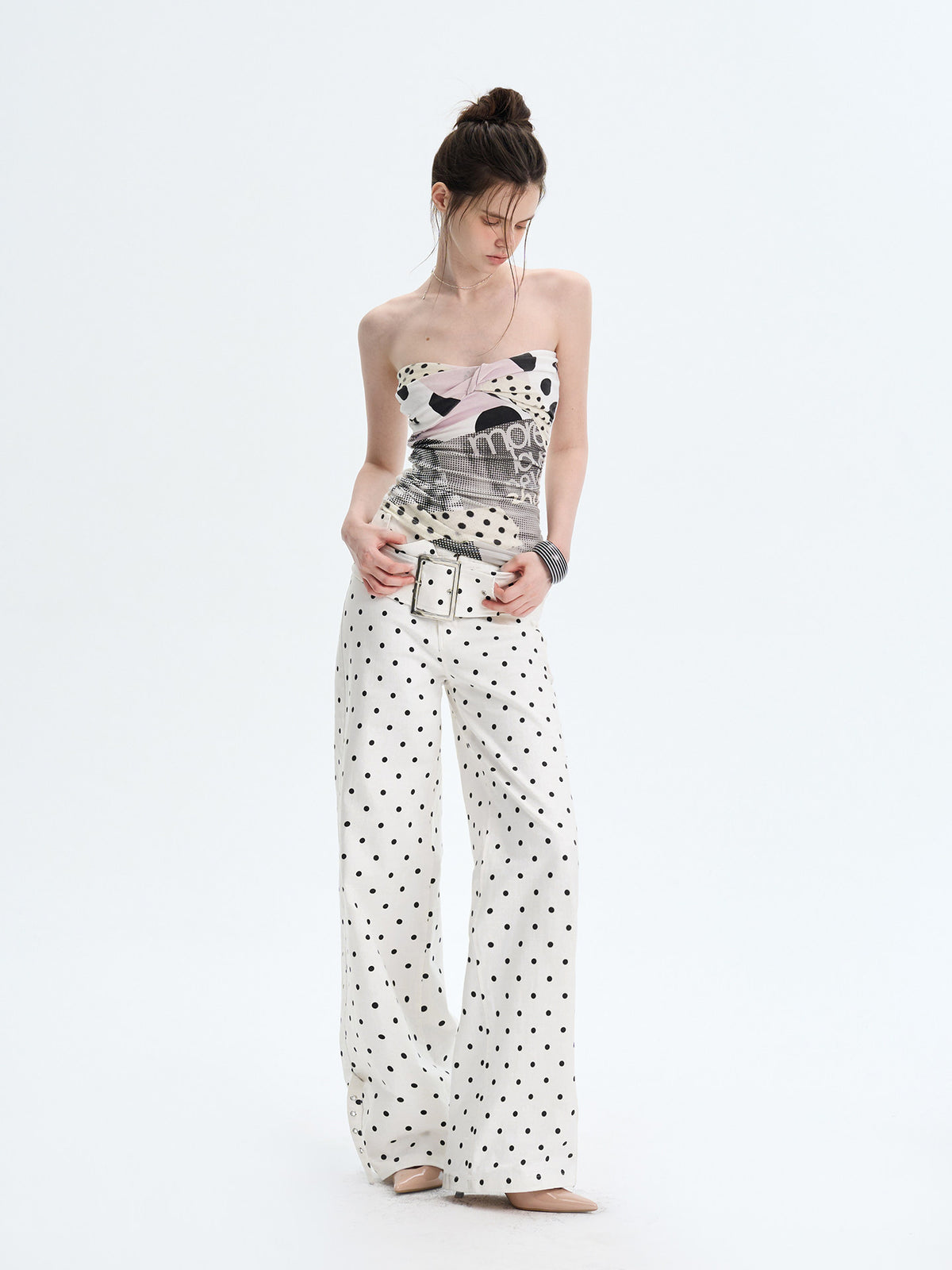 Polka Dot Wide-Leg Pants - TNM07IJ
