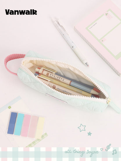 Gingham Zip Pencil Case