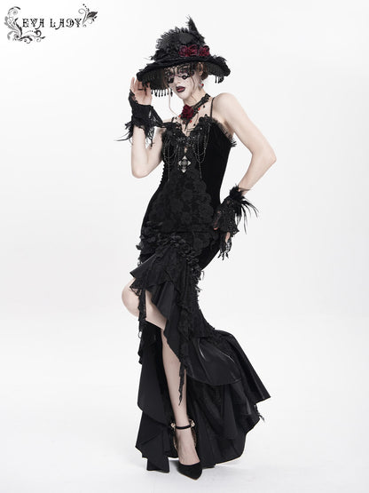 Beaded Train Mermaid Dress - DF06IX