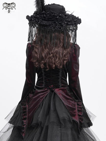 Velvet Tailcoat Gothic Blouse - DF03CB