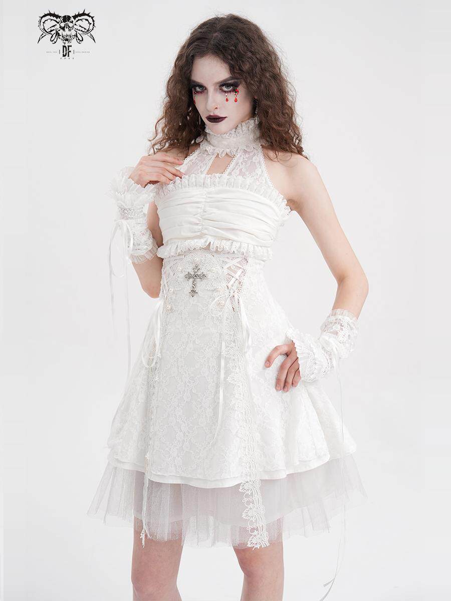 Halter-Neck Lolita Dress and Gloves - DF01EZ