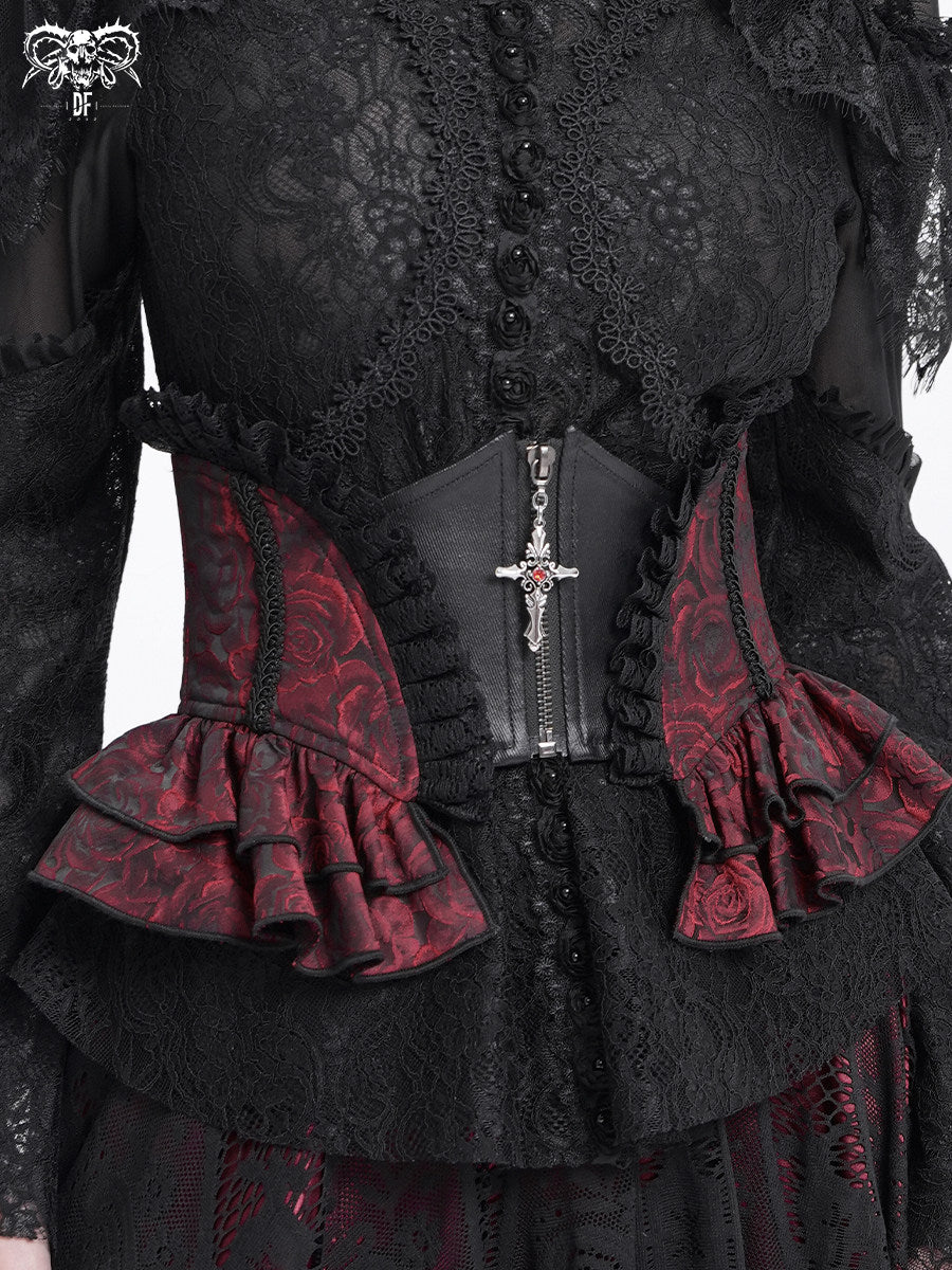Rose Jacquard Corset Belt - DF04HP
