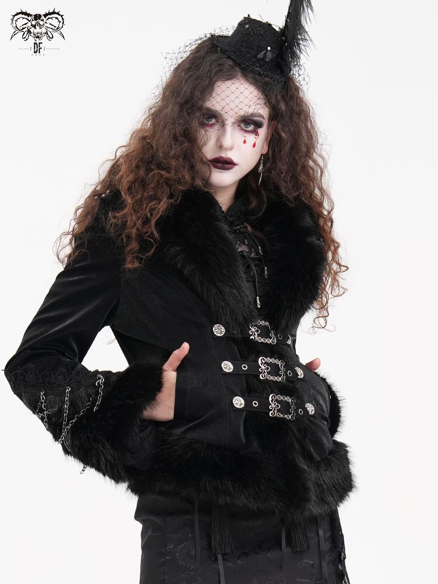 Leather-Look Cropped Jacket - DF05DJ