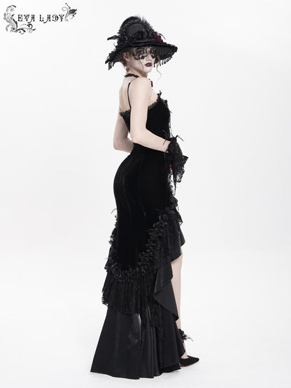 Beaded Train Mermaid Dress - DF06IX