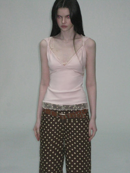 Lace Trim Layered Top