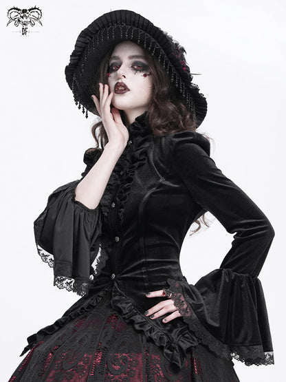 Velvet Tailcoat Gothic Blouse - DF03CB