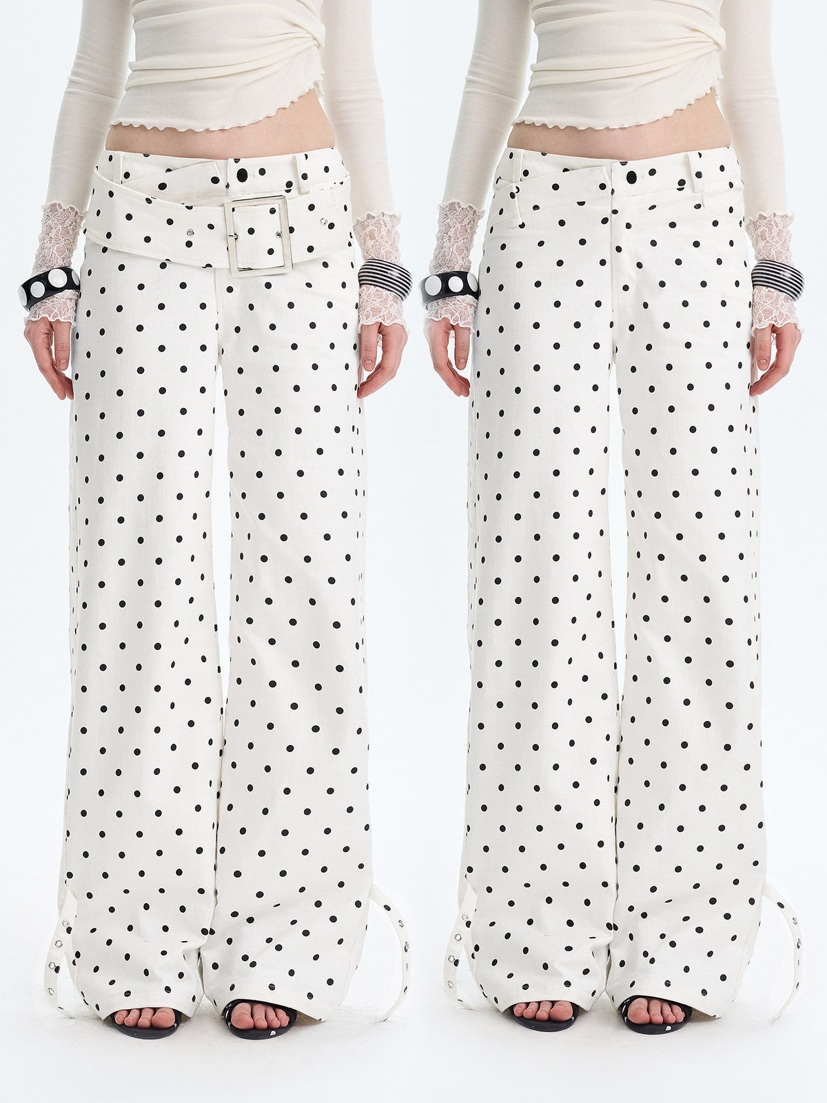 Polka Dot Wide-Leg Pants - TNM07IJ