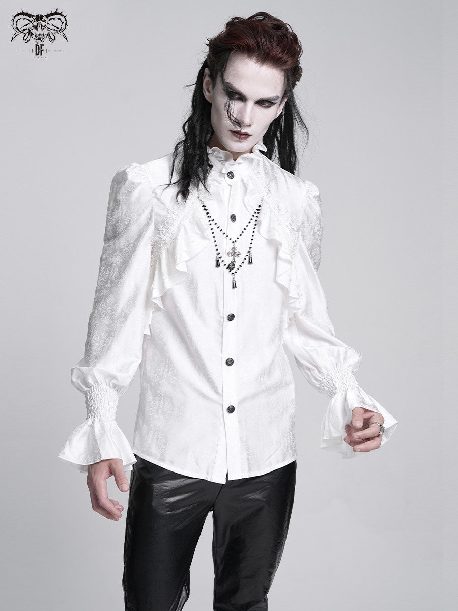 High-Neck Ruffle Men's Shirt - DF21CS