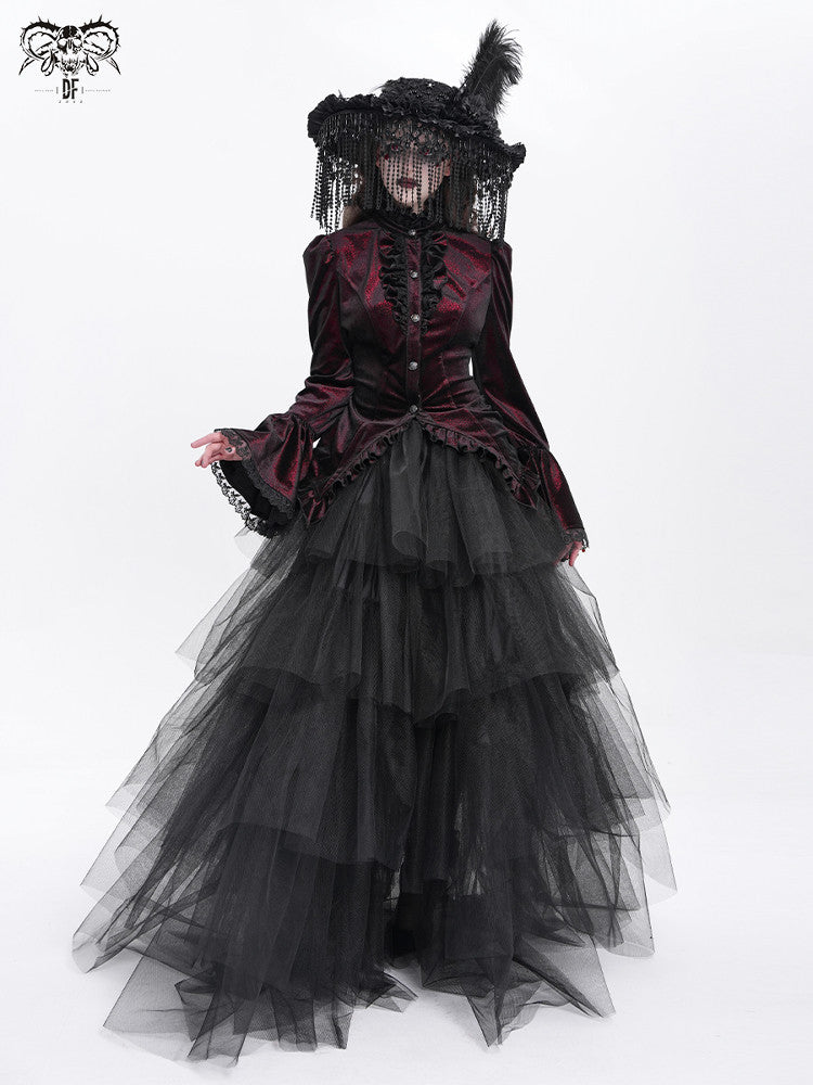 Velvet Tailcoat Gothic Blouse - DF03CB