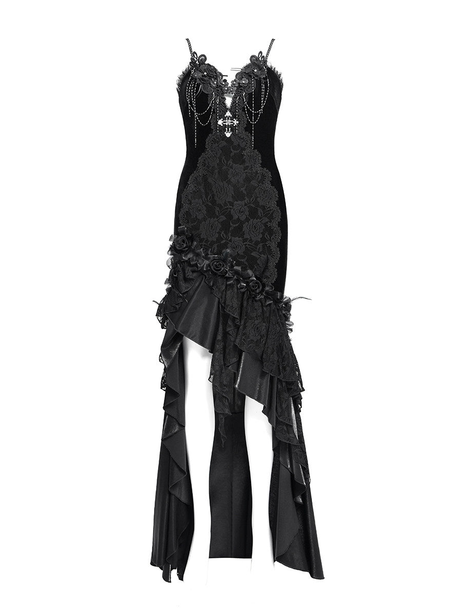 Beaded Train Mermaid Dress - DF06IX