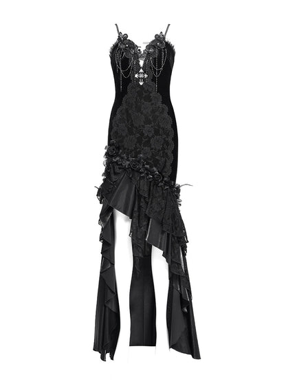 Beaded Train Mermaid Dress - DF06IX