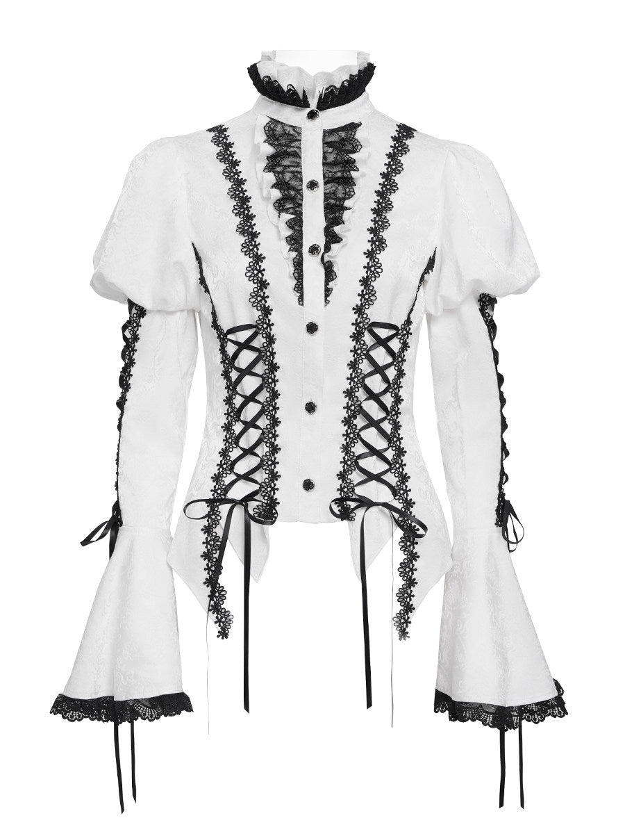 Heart Jacquard Gothic Blouse - DF02GH