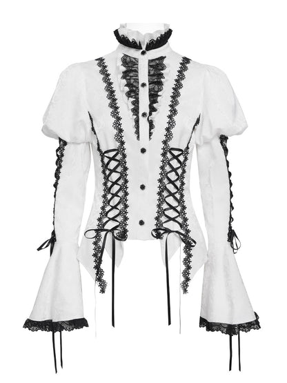 Heart Jacquard Gothic Blouse - DF02GH