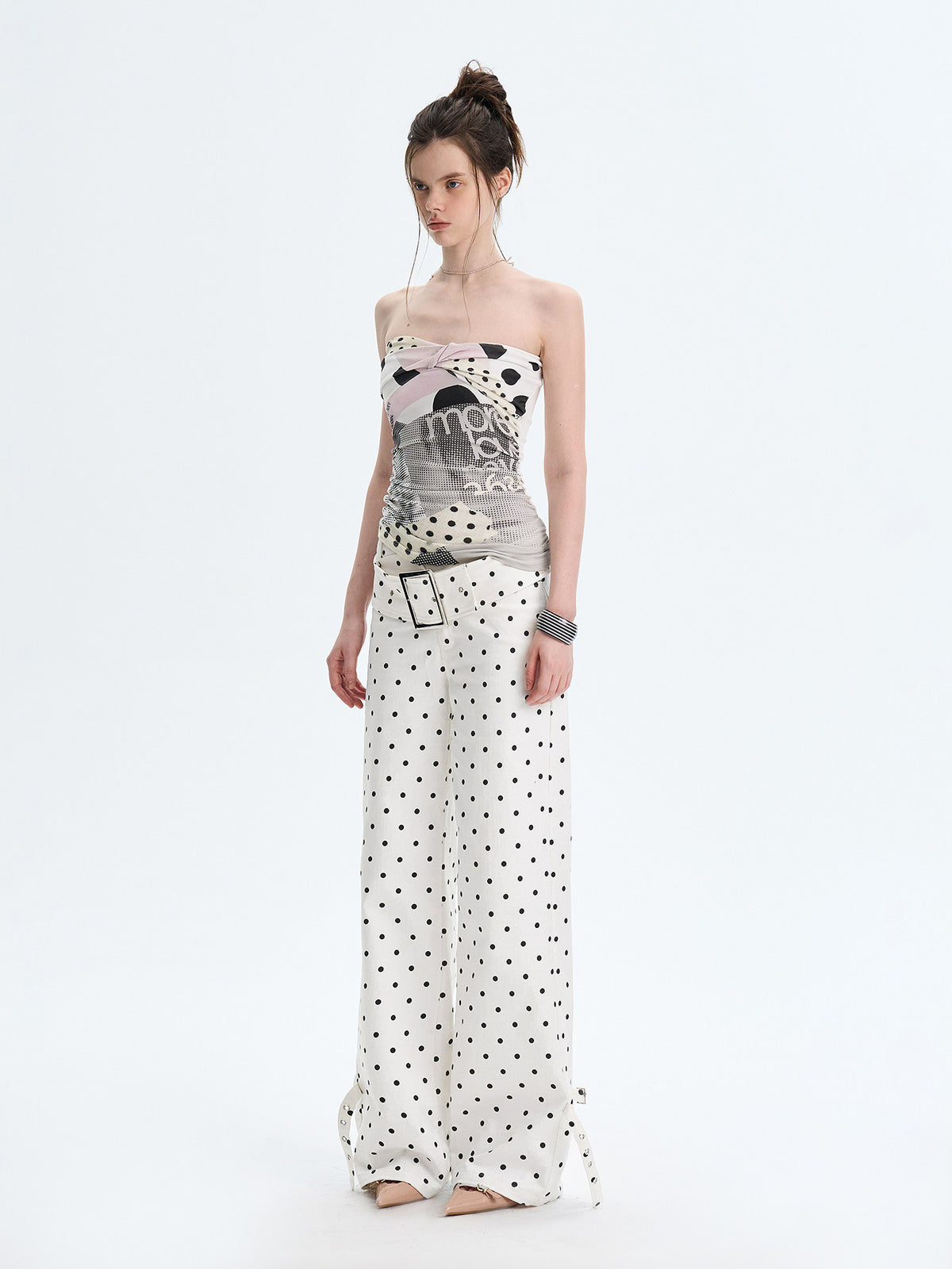 Polka Dot Wide-Leg Pants - TNM07IJ