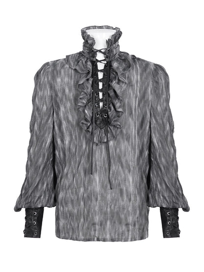 Lace-Up High-Neck Men's Shirt - DF19IB