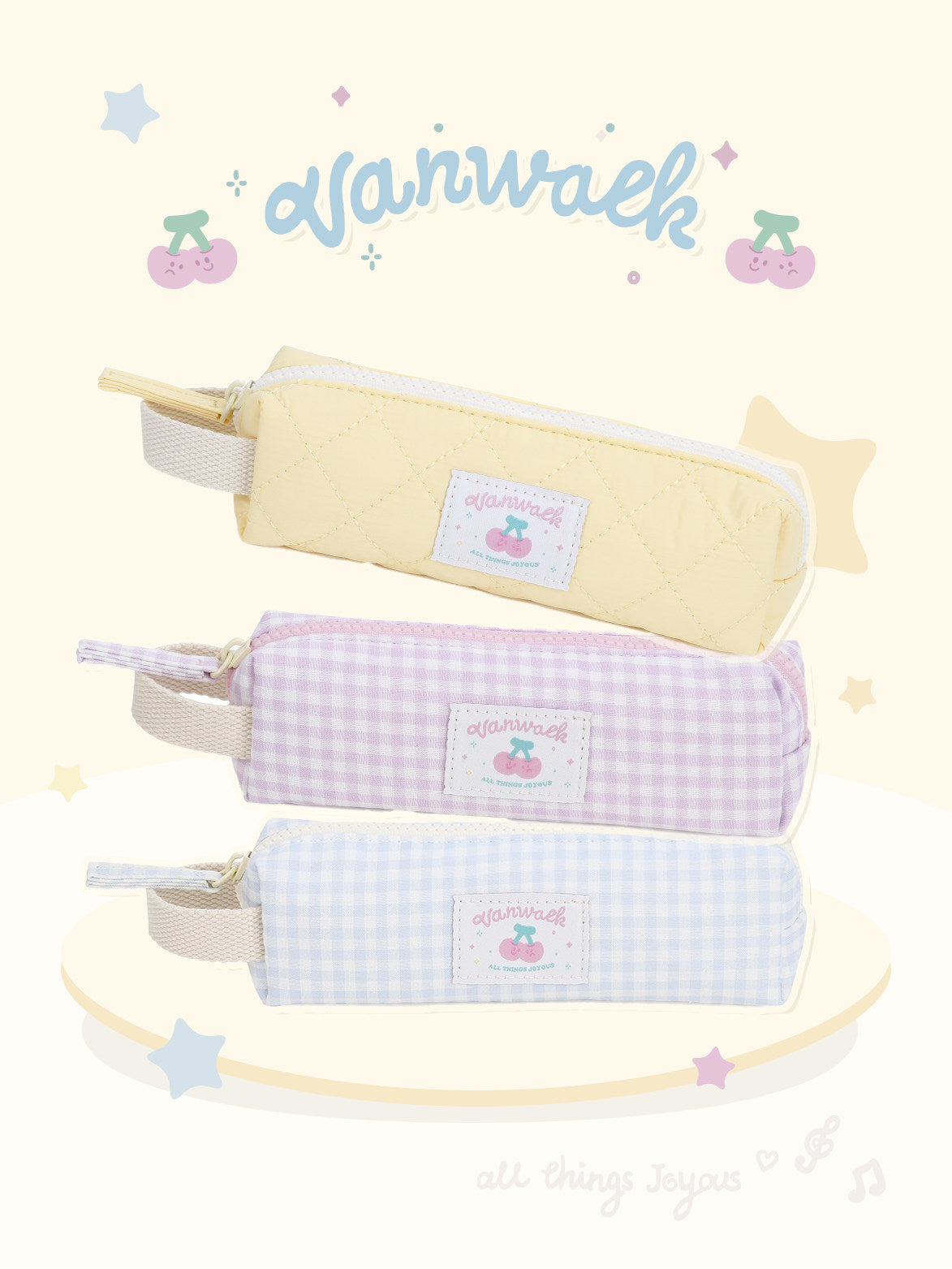 Gingham Zip Pencil Case