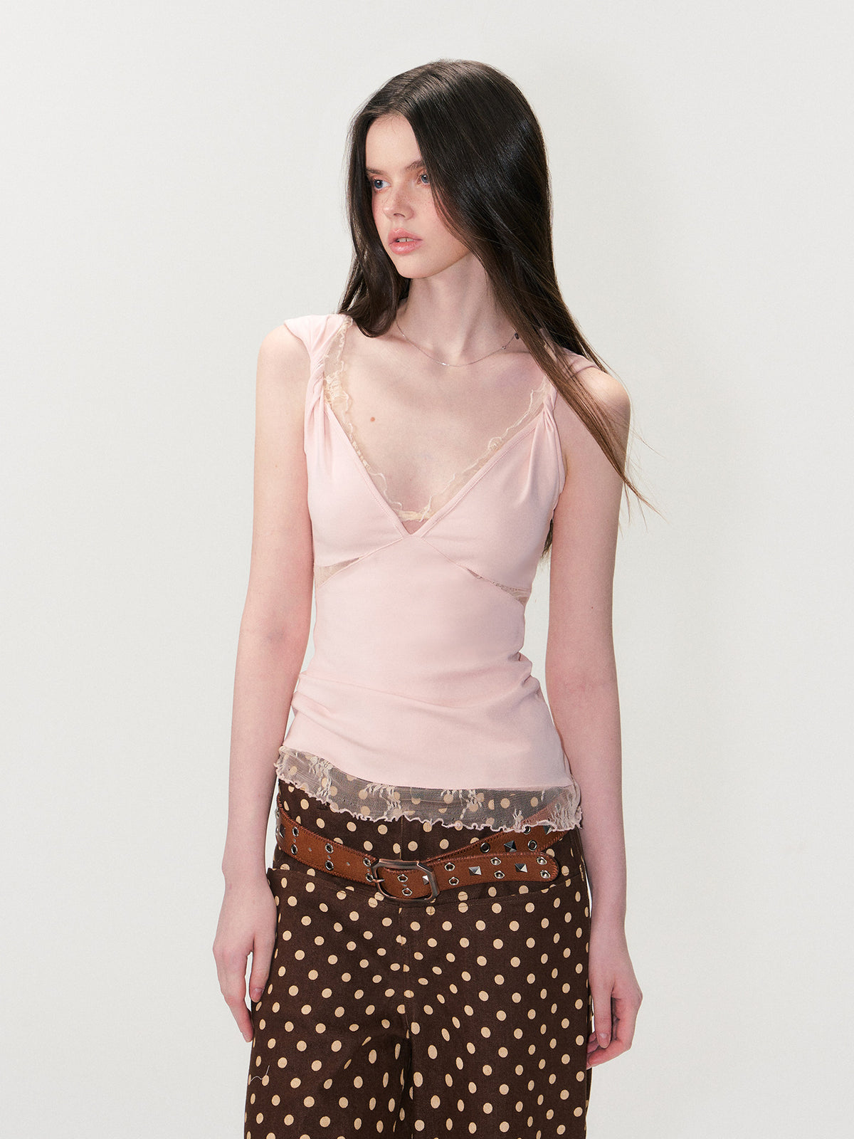 Lace Trim Layered Top
