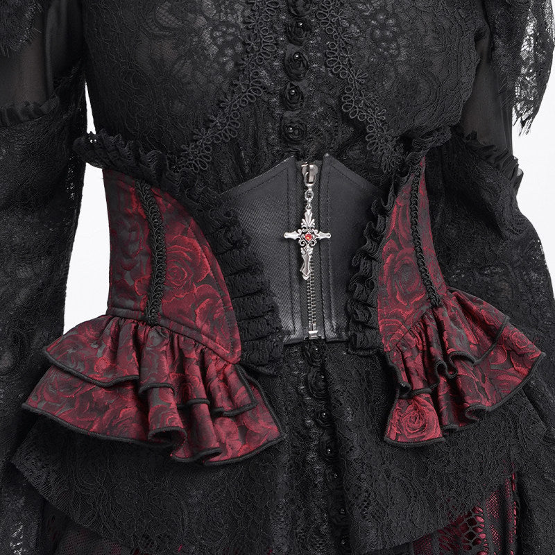 Rose Jacquard Corset Belt - DF04HP