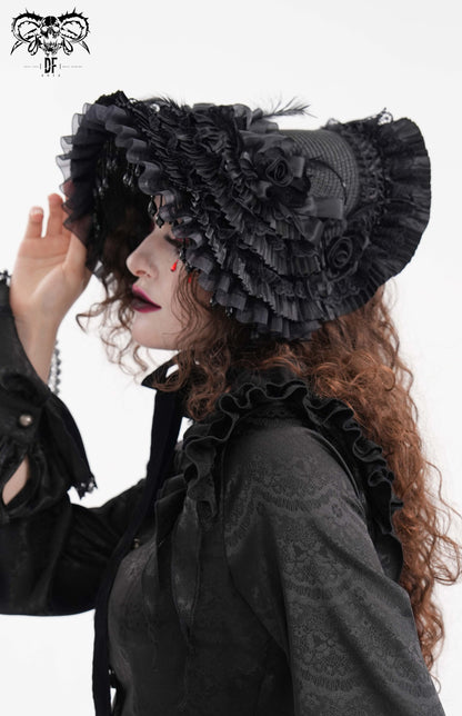 Pearl Fringe Widow Hat - DF12GX