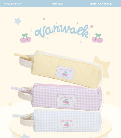 Gingham Zip Pencil Case