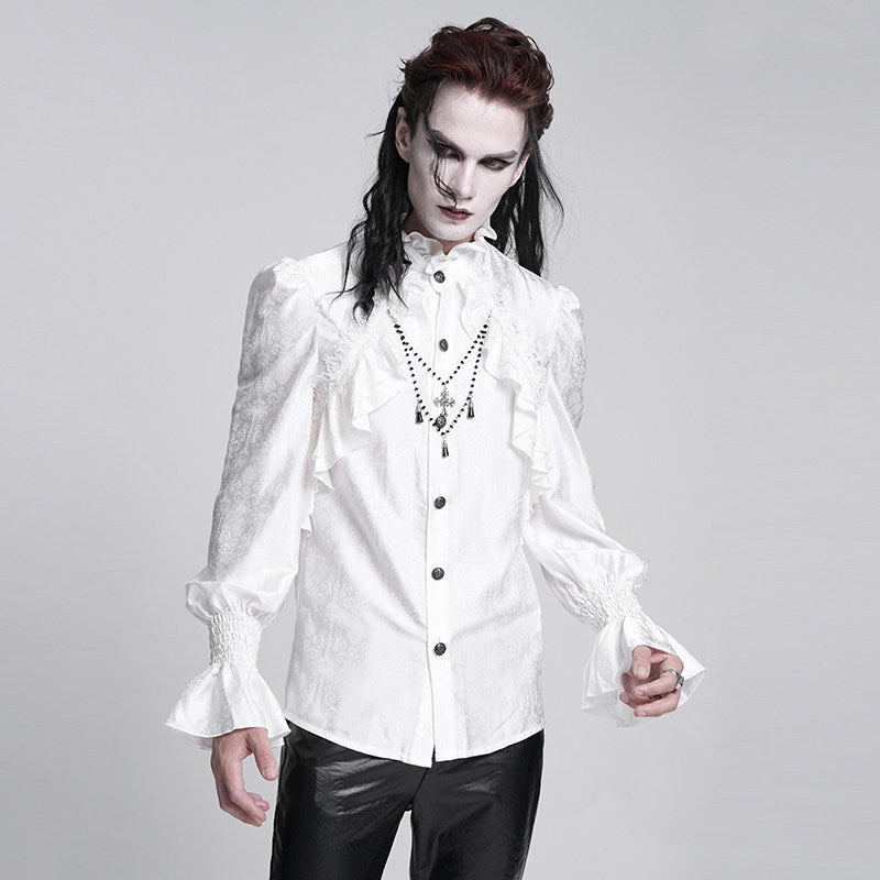 High-Neck Ruffle Men's Shirt - DF21CS